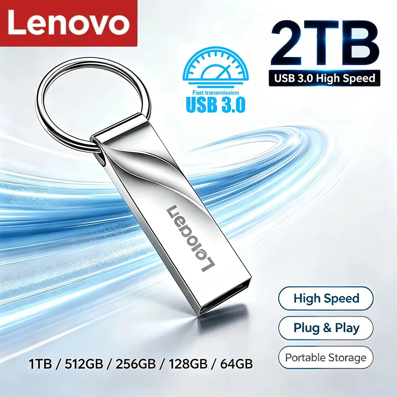 Lenovo USB 3.0 Metall-USB-Stick 1TB Hochgeschwindigkeits-Flash-Laufwerke 512GB 256GB Tragbarer Pendrive 128GB U-Disk Super Mini Plug & Play 2026