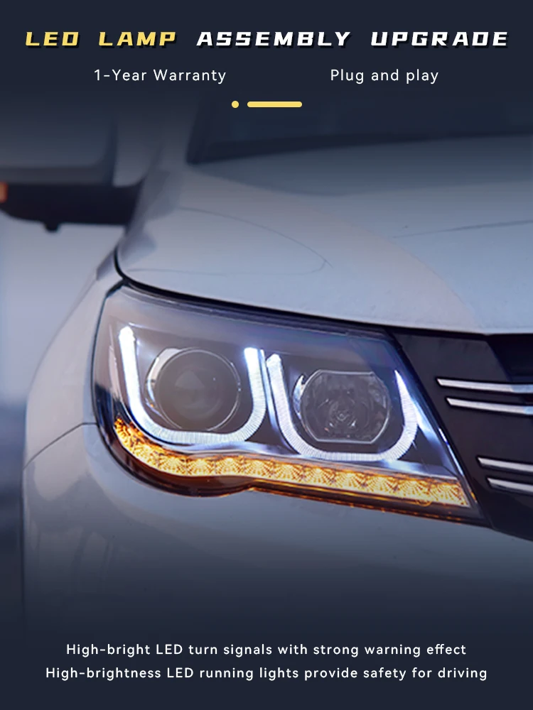 Head Lights For Volkswagen VW Tiguan 2009-2012 LED Auto Headlight Assembly Upgrade Bicofal Lens Blink Signal Lamp Tool Accessory