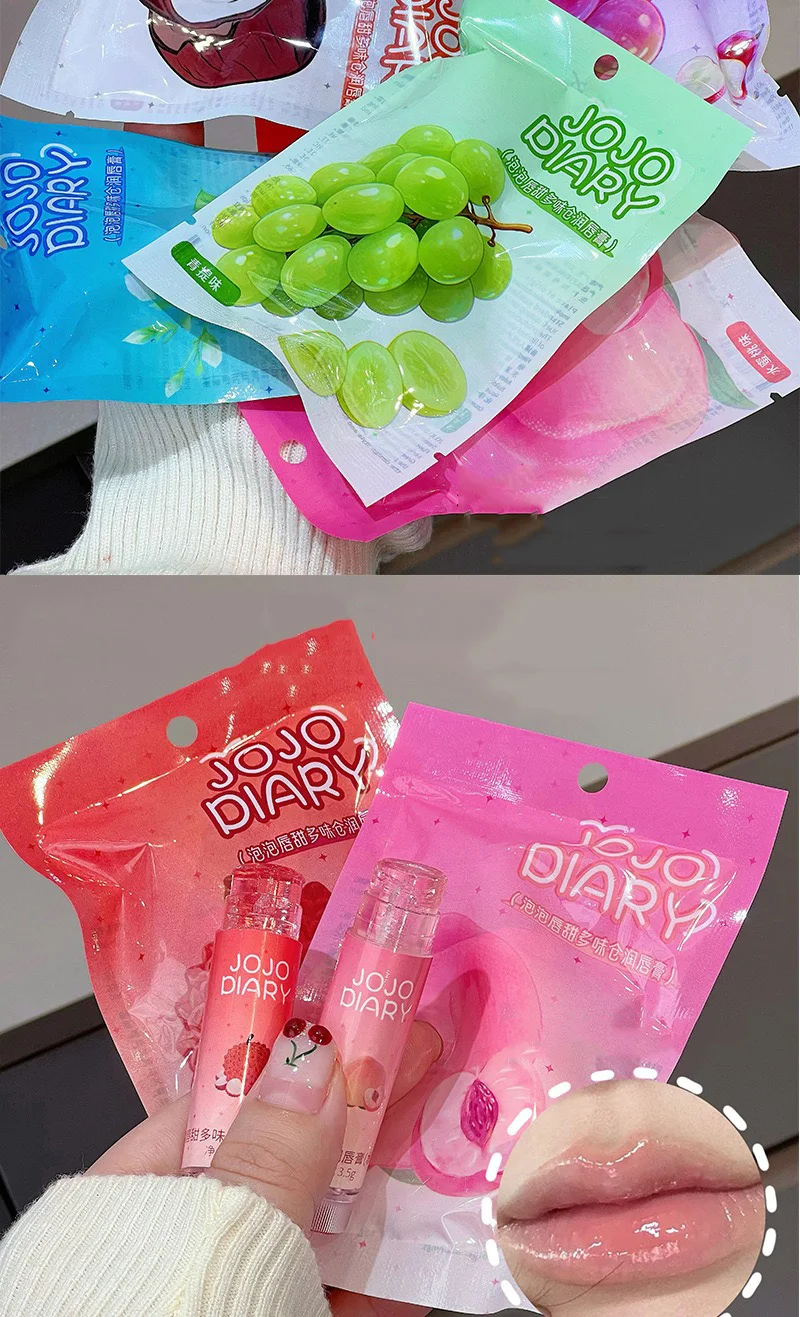 Jasmine Flower Hydrating Lip Balm Coconut Grape Apple Fruity Fresh Moisturizing Cream Anti Dryness Nourish Lip Care Jelly Gel