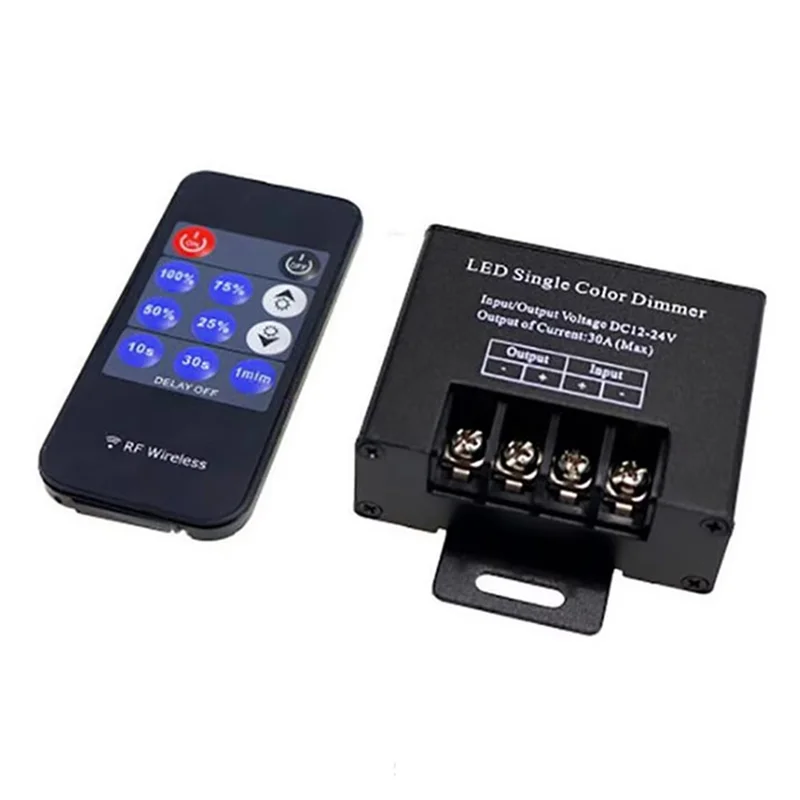 

AT93-For LED Controller Wireless Single Color Dimmer–11 Key Remote, Adjustable Brightness Switch For DC12V-24V Strip