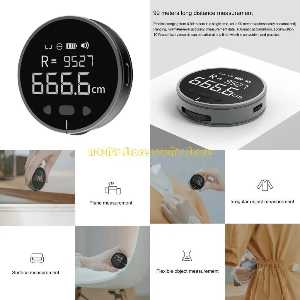 

Y1AD Ручная электронная линейка Лента с ЖК-экраном Длительный режим ожидания Измерение линии Кривая Цилиндр Нерегулярный объект