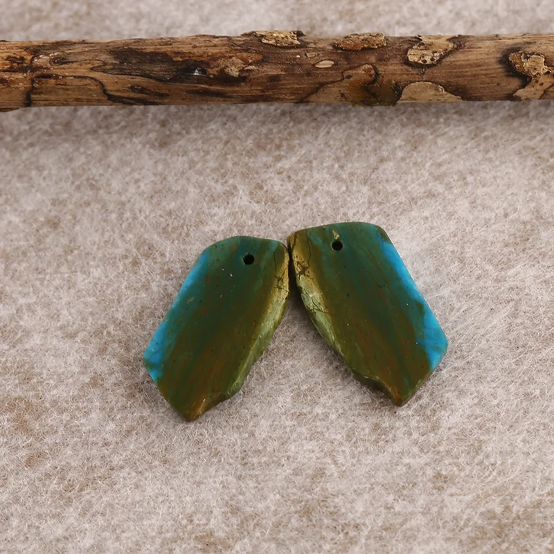 

B&F Handmade Nugget Blue Opal Pendants Beads, Genuine Natural stones beads, Unique Stones for jewelry & DIY Earring Beads