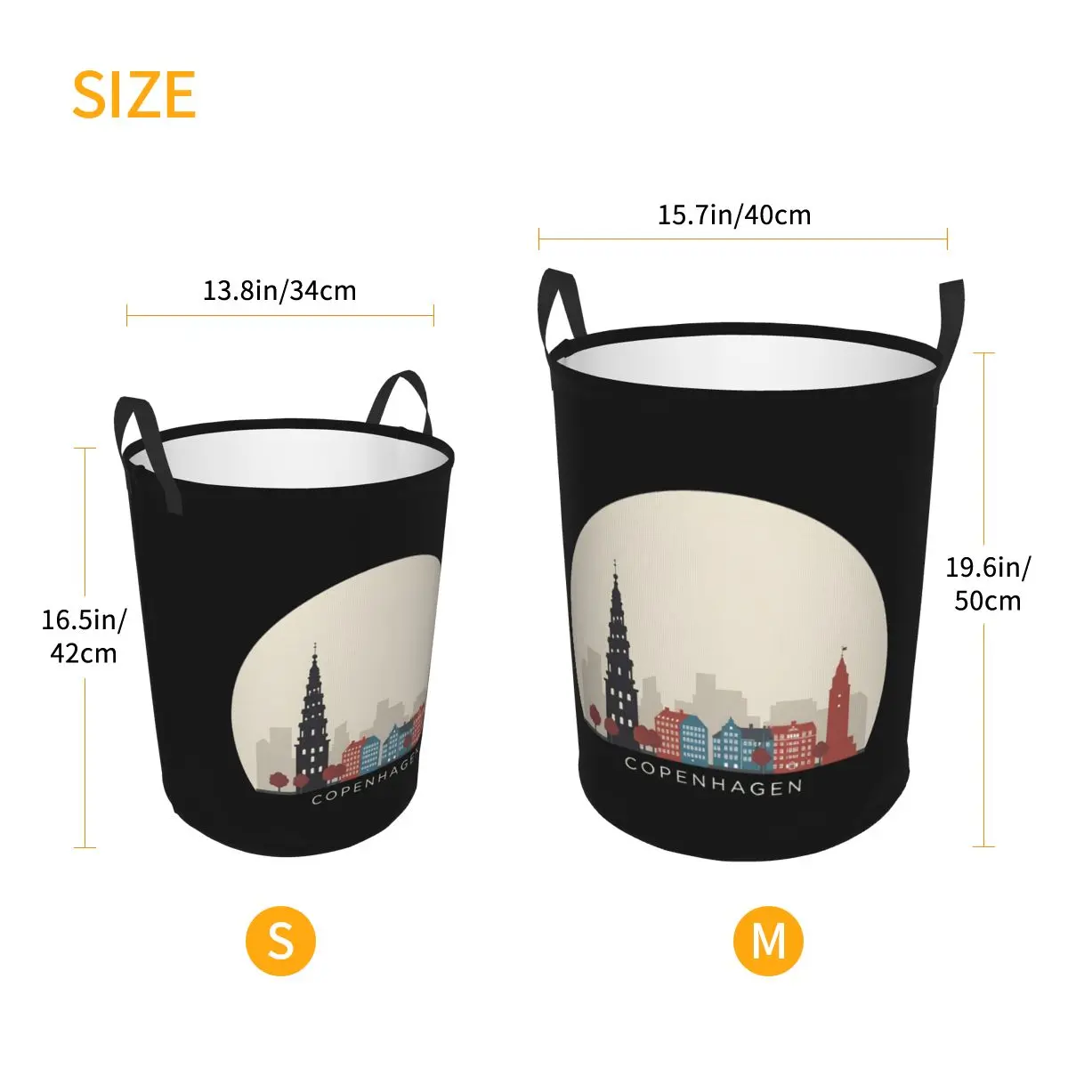 جامع الغسيل كوبنهاجن أيقونة السفر سلة الغسيل القابلة للطي منظم منزلي الأطفال سلة غسيل منظم منزلي #4