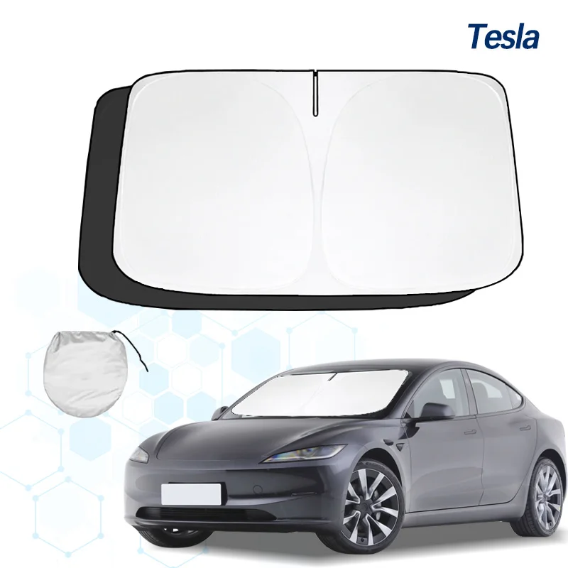 For Tesla Model 3 ModelS ModelX ModelY Windshield Sun Shade Sunshade Sun Visor Protector Foldable Blocks UV Rays Keep Car Cooler