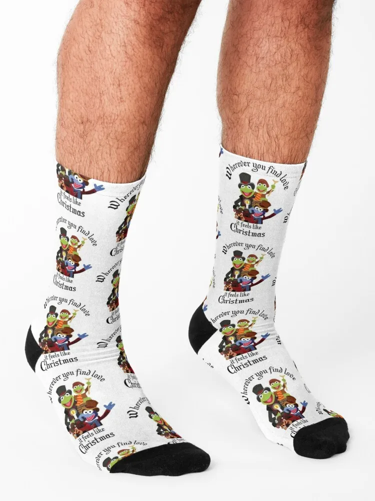 The Muppets Christmas Carol Socks cycling golf custom sports moving stockings Women's Socks Men's