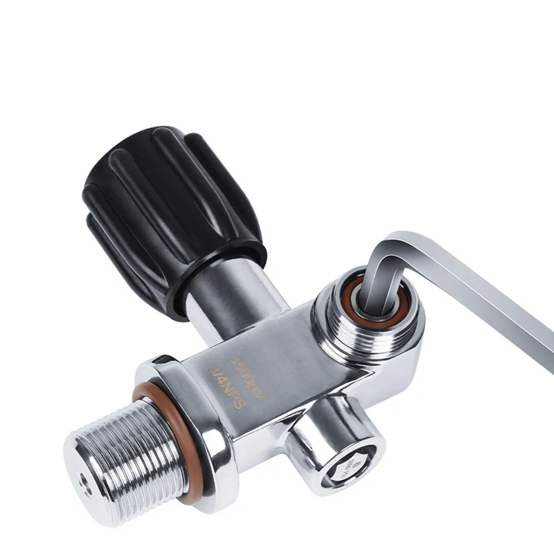 

Scuba Diving Tank Valve 5000Psi 3/4-14NPS G3/4 High Pressure Scuba Diving Tank Valve Cylinder Reducing Valve for YOKE/DIN