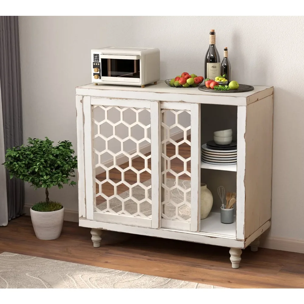 

Sideboard Buffet Cabinet, Storage Cabinet with Doors and Adjustable Shelf, Cupboard Console Table for Living Room