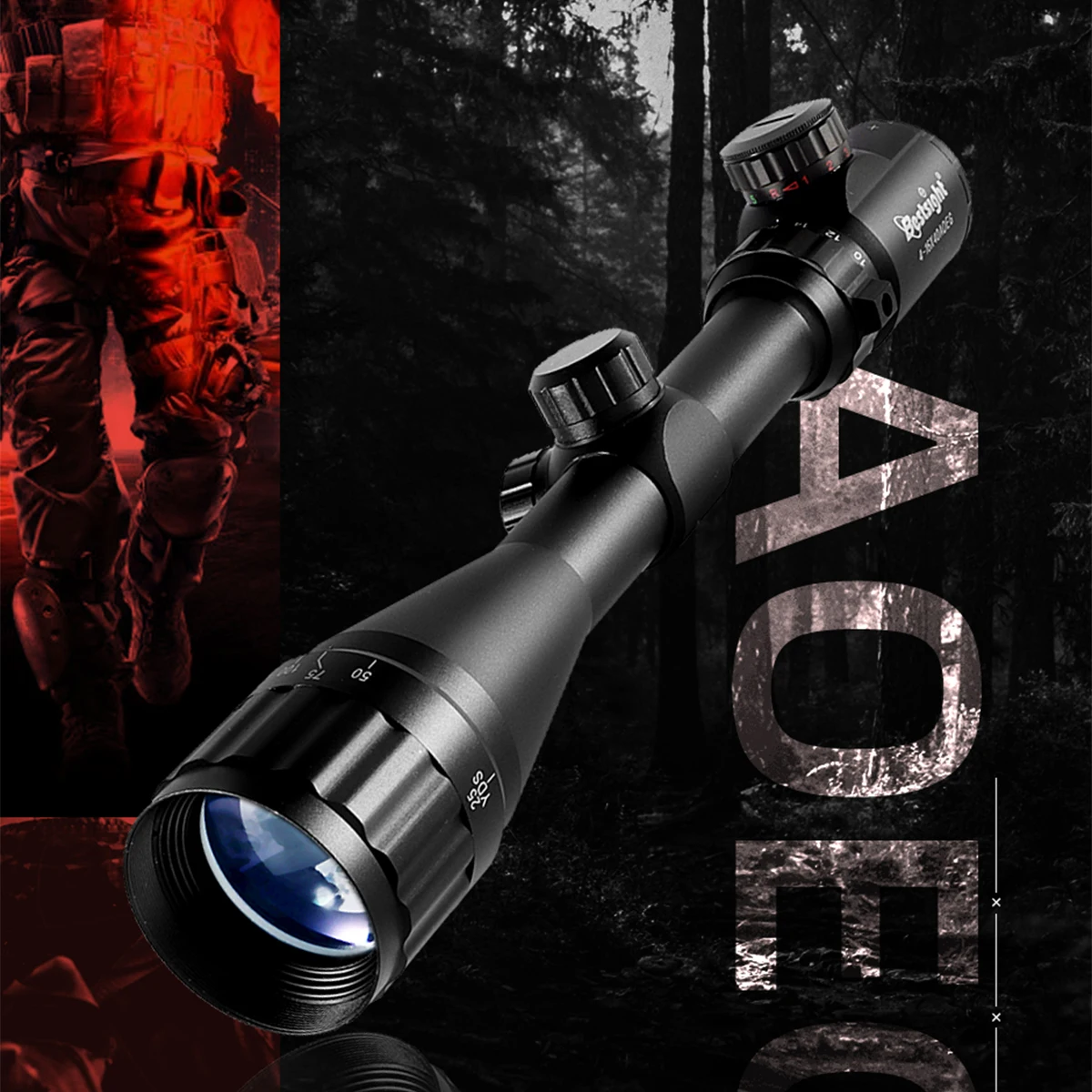 

16X40 Hunting Scope Adjustable Crosshair Telescope Airsoft Tactical Optical Accessories Variable Magnification Birding Scope