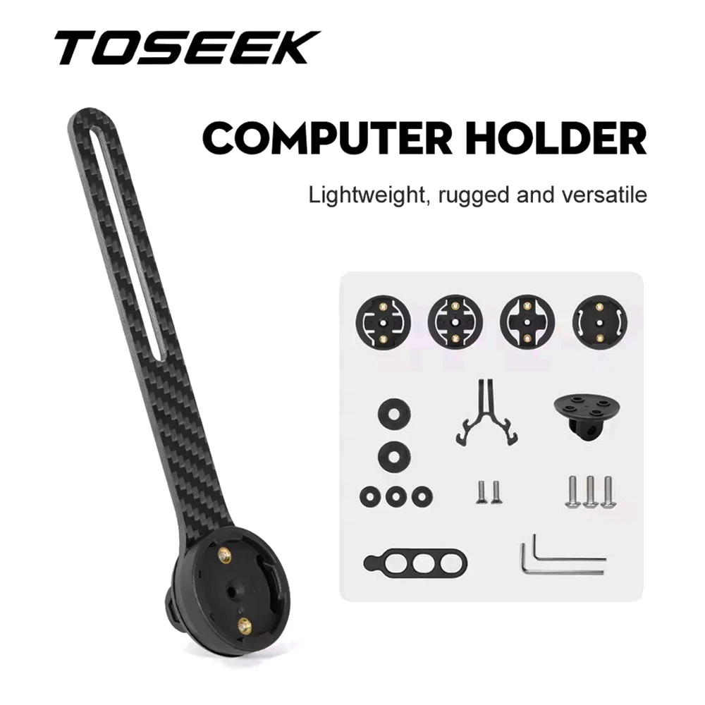 TOSEEK Bike Computer Holder Carbon Fiber Stopwatch Mount Bicycle Speedometer Bracket Light Holder For Wahoo Garmin Giant Bryton