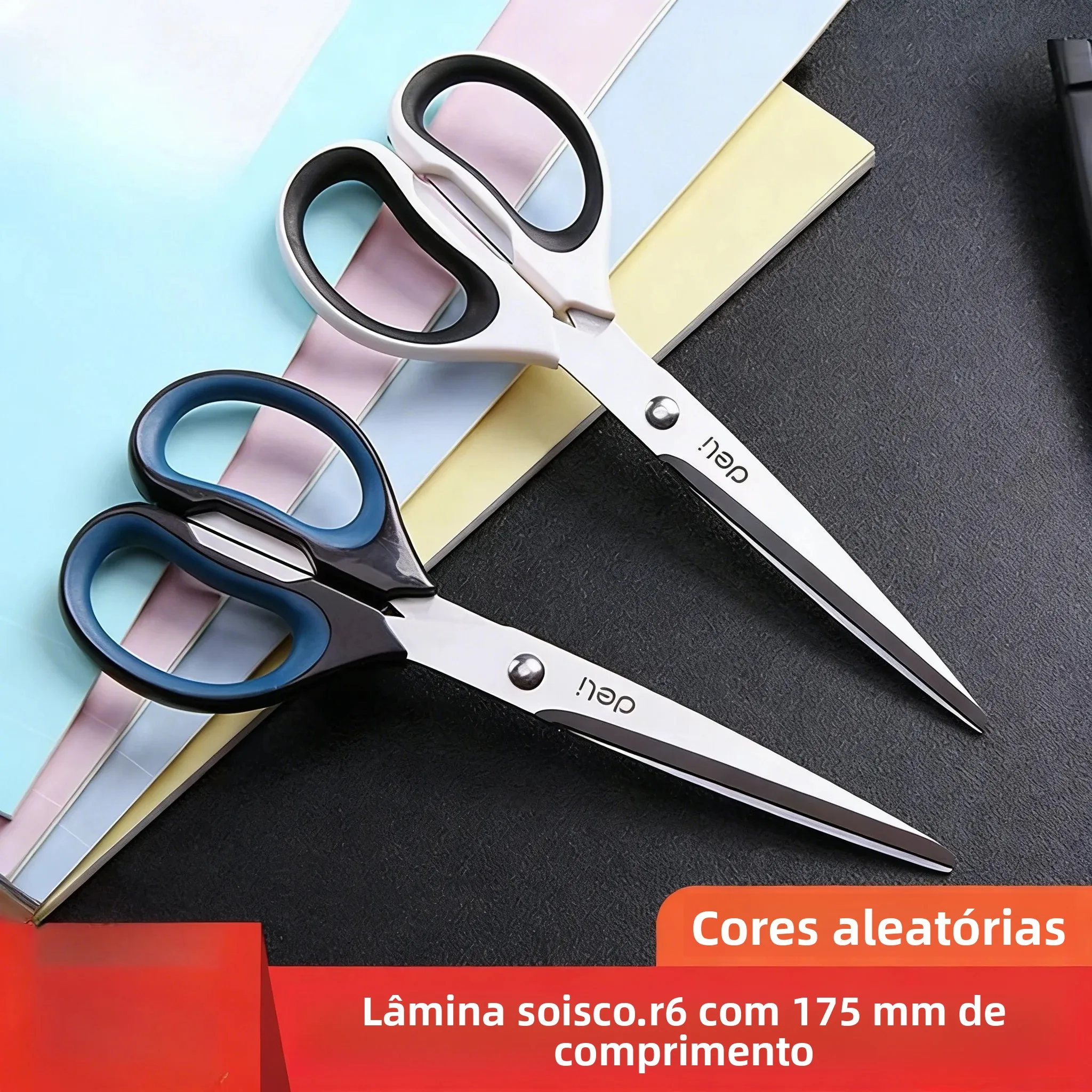 tesoura-6058-com-lamina-longa-de-175mm-para-corte-de-papel-tesoura-de-artesanato-com-cabo-confortavel-e-macio-material-escolar-e-de-escritorio