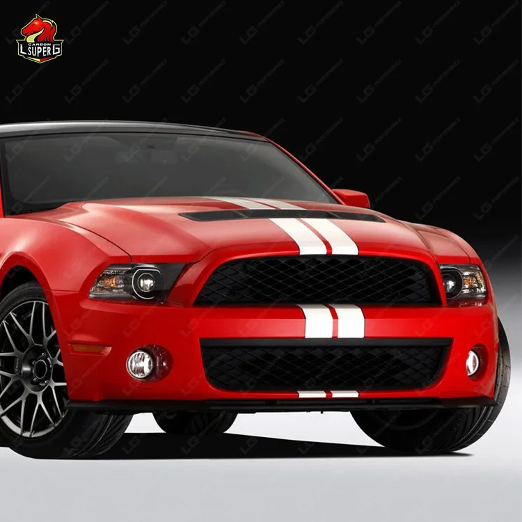 وصل حديثًا طقم الجسم لـ Mustang 10-12 ترقية إلى GT500 نمط المصد الأمامي هود المصد الخلفي التنانير الجانبية العادم بوديكيت