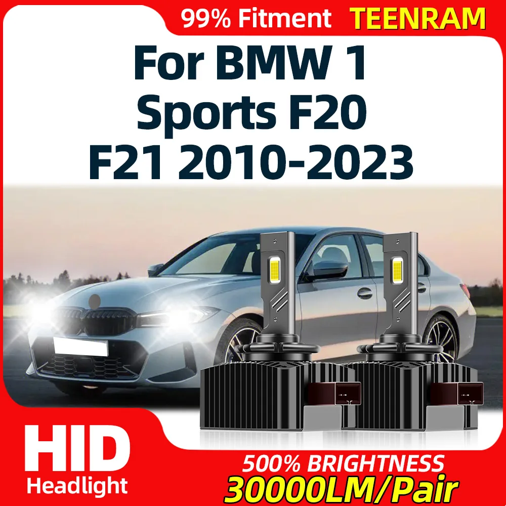 120W LED Headlights 1:1 HID Bulbs 6000K Plug&Play Auto Xenon Lights 12V For BMW 1 Sports F20 F21 2010-2019 2020 2021 2022 2023