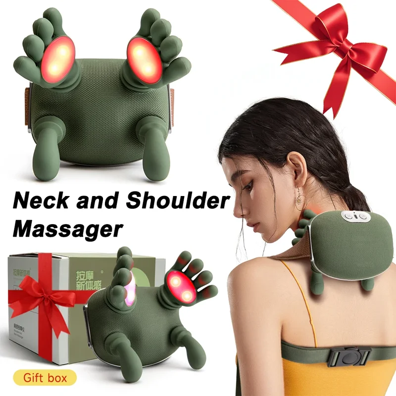 

Портативный массажер для шеи и спины с подогревом, электрическая глубокая ткань 4D-симуляция рук, расслабляющие мышцы