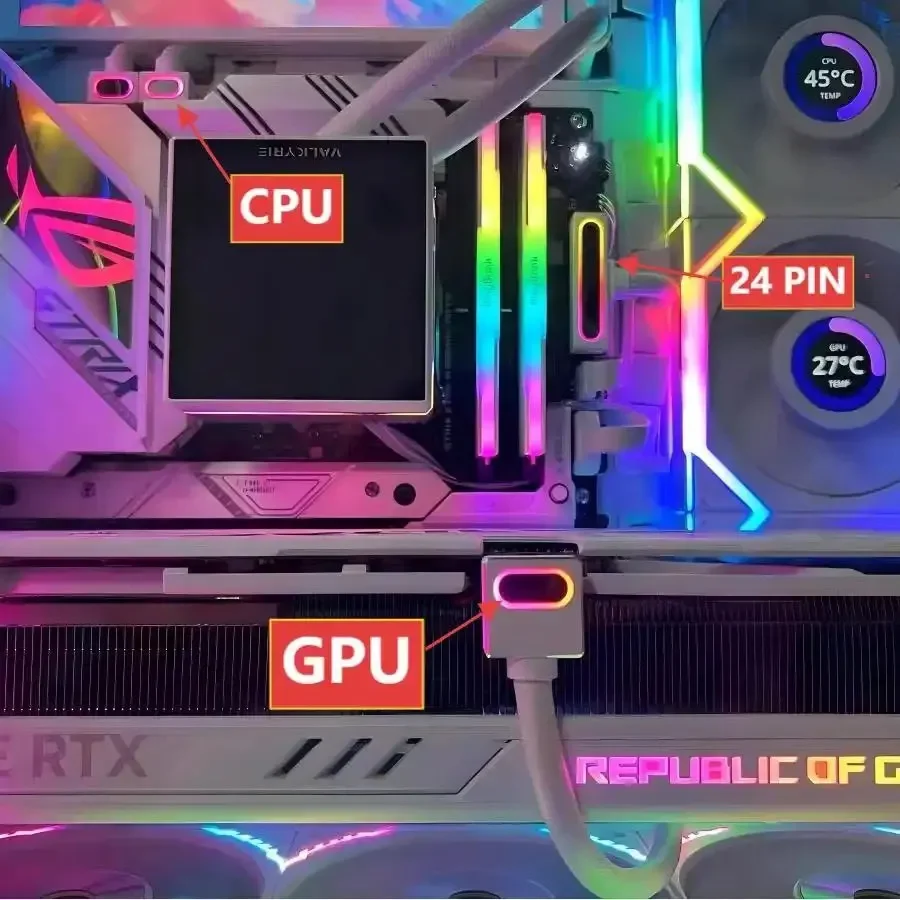 AIJS【Schwarzes Kabelset】24PIN-Verlängerungskabel 30CM*1+16PIN Modulares Kabel (50CM,Clip-A)*1+8PIN CPU-Verlängerungskabel 30CM*1