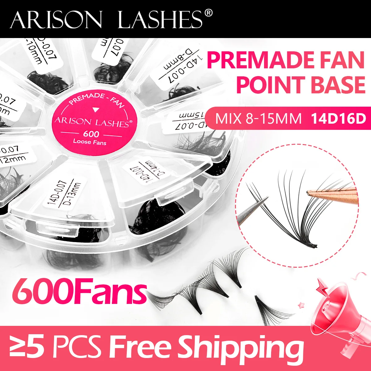 arison-600-pecas-cilios-posticos-pre-montados-14d-16d-007mm-curvatura-d-8-15mm-mix-fans-soltos-extensoes-de-volume-cilios-russos-pretos-macios