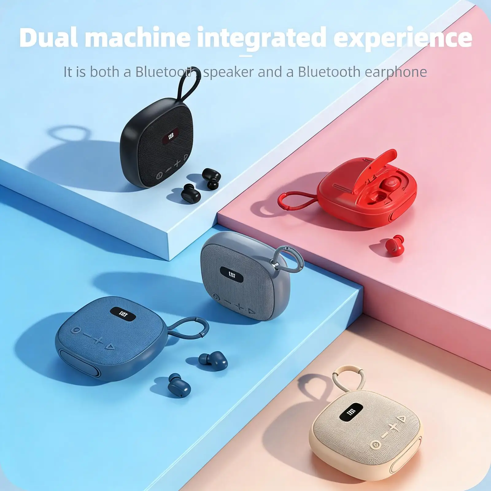 

Набор Bluetooth-колонок и наушников 2-в-1, сабвуфер, длительное время работы от батареи, низкая задержка, поддержка TF-карт, AUX, USB-накопителей, для путешествий и дома