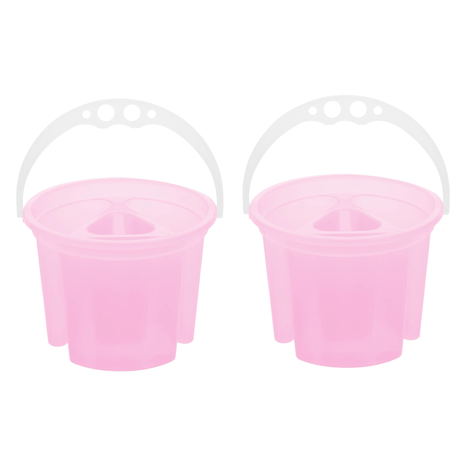 

2pcs Plastic Brush Washing Basins Portable Paint Brush Holders With Handle Art Supplies For Artists Students Painting Tools Wash