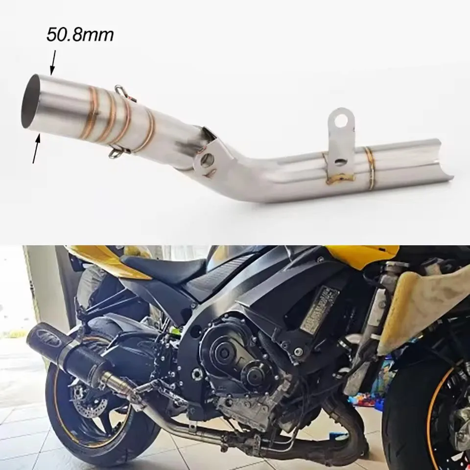 

For Suzuki GSXR 600 750 GSX-R 2011-2025 GSXR600 GSXR750 GSX-R600 GSX-R750 Escape Exhaust Muffler Mid Tail Link Pipe 51MM Slip-On