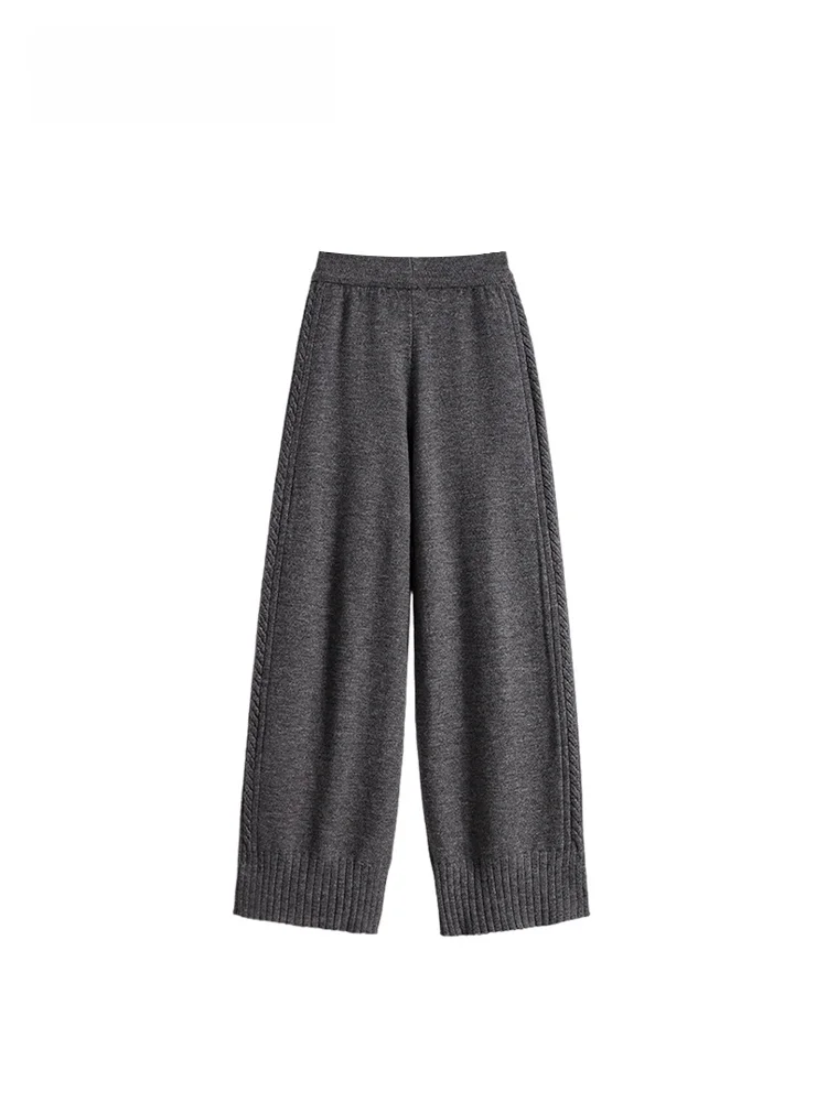 

High Waist Fce Lined Wide Leg Pants Women's Casual Pear ape Body plus Size Spring Season Young Looking Trousers