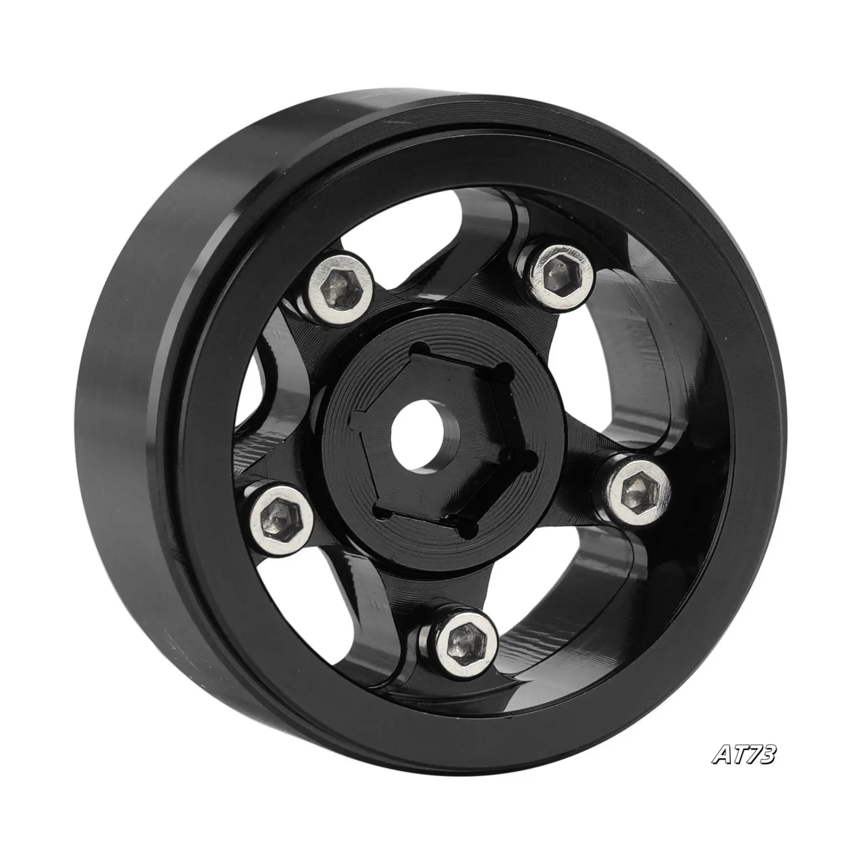 4Pcs 1.0Inch CNC Metal Beadlock Wheel Rim Hub For 1/24 RC Crawler Car Axial SCX24 90081 AXI00001 AXI00002 Parts