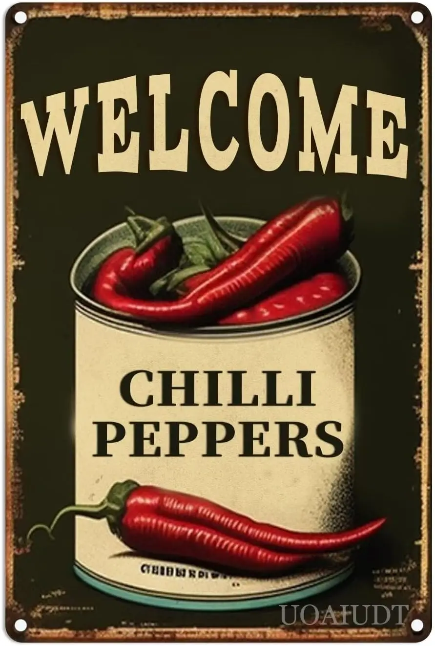 Chilli Pepper Canvas Wall Art Chilli Pepper Welcome Print Painting Modern Canvas Wall Art For Living Room Farmhouse Wall Decor V