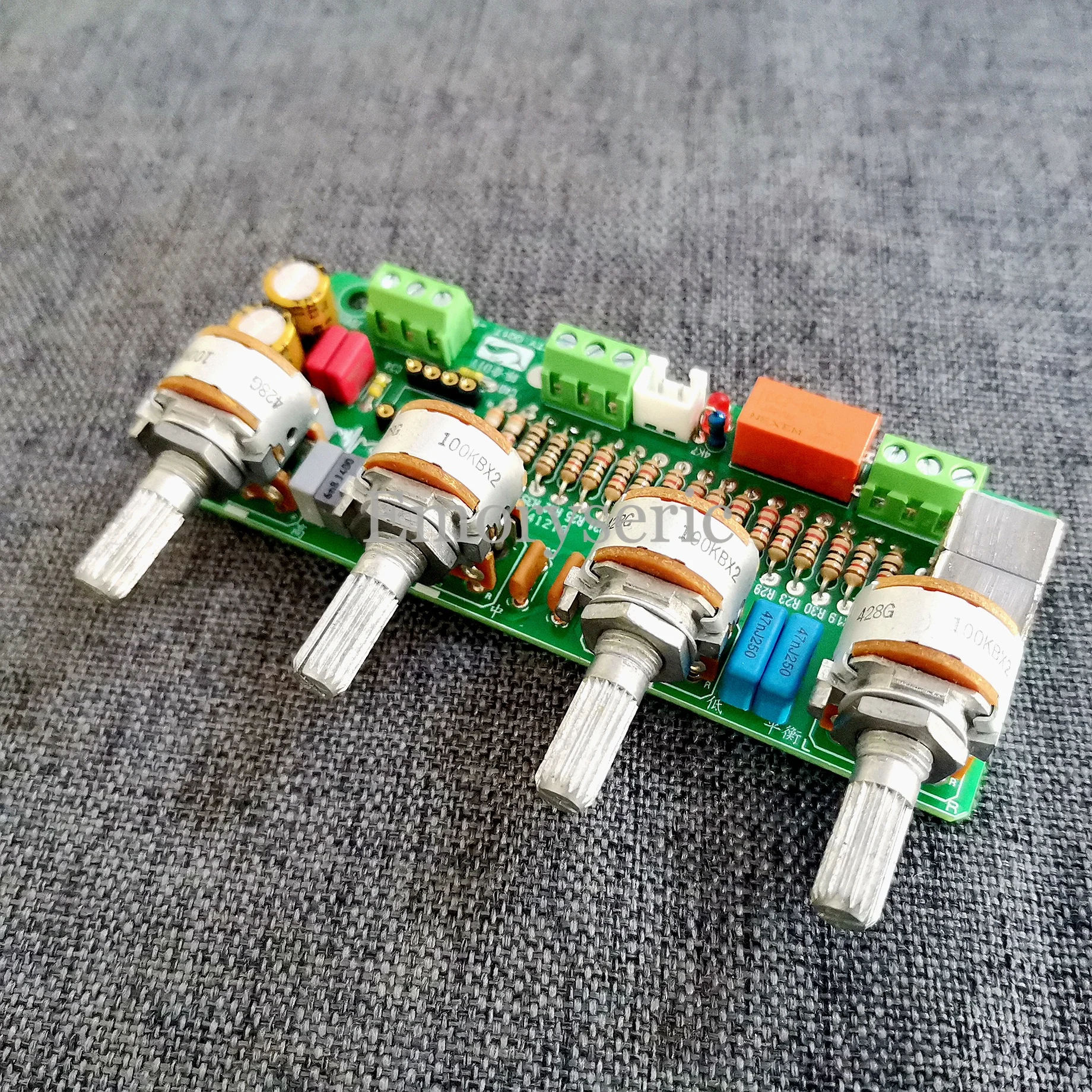 Feedback-Type Hi-Fi Active Tone Control Preamp Board with Direct Bypass Mode & Linear Power Supply