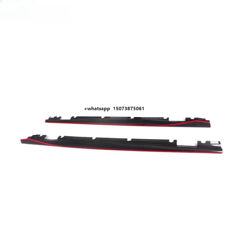 Paktechz Dry Carbon Fiber Parts Body Kit Side Skirts for W176 A200 Sport A260 A45 2013 - 2018