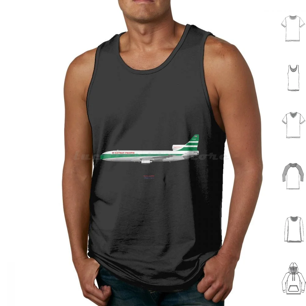 Cathay Pacific Tristar Tank Tops Print Cotton Aeronautics Airbus Airplane Aviation Flying Jet Pilot Plane Travel