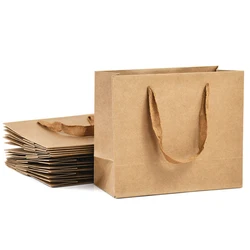 10Pcs Kraft Paper Gift Bags Birthday Party Wedding Favors for guests Baby Shower Christmas Candy Cookie Gift Packaging Supplies