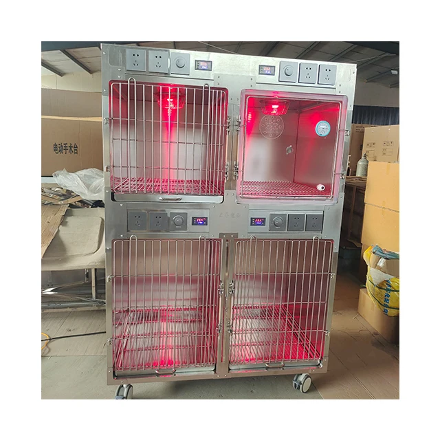 Veterinary 02 room cage hospital treatment cage pet  equipment veterinary stainless steel cage for veterinary clinic