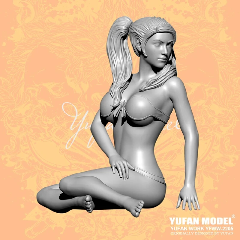 

1/35 1/24 1/18 Resin Model Figure Seaside Girl Gk Micro Miniature 3d Printed White Model Toy Unassembled And Unpainted Kit