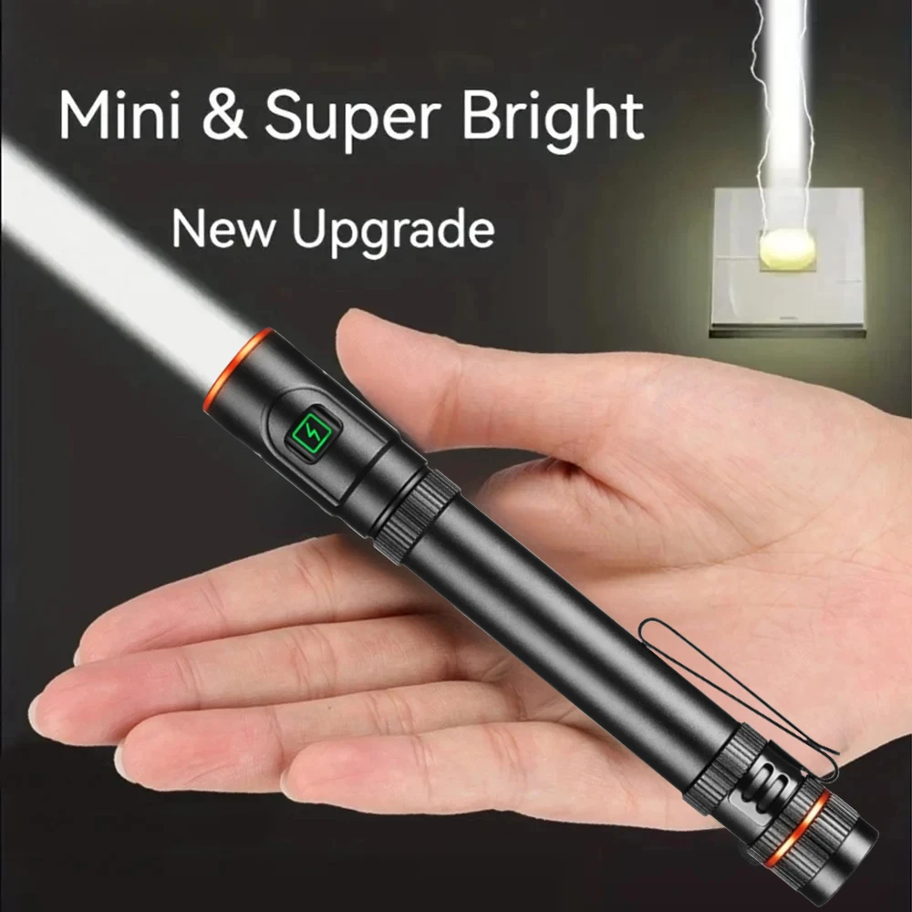 

Mini High Bright LED Pen Flashlight Type C Rechargeable Pocket Torch Outdoor Camping Emergency Light with Magnet Pen Clip