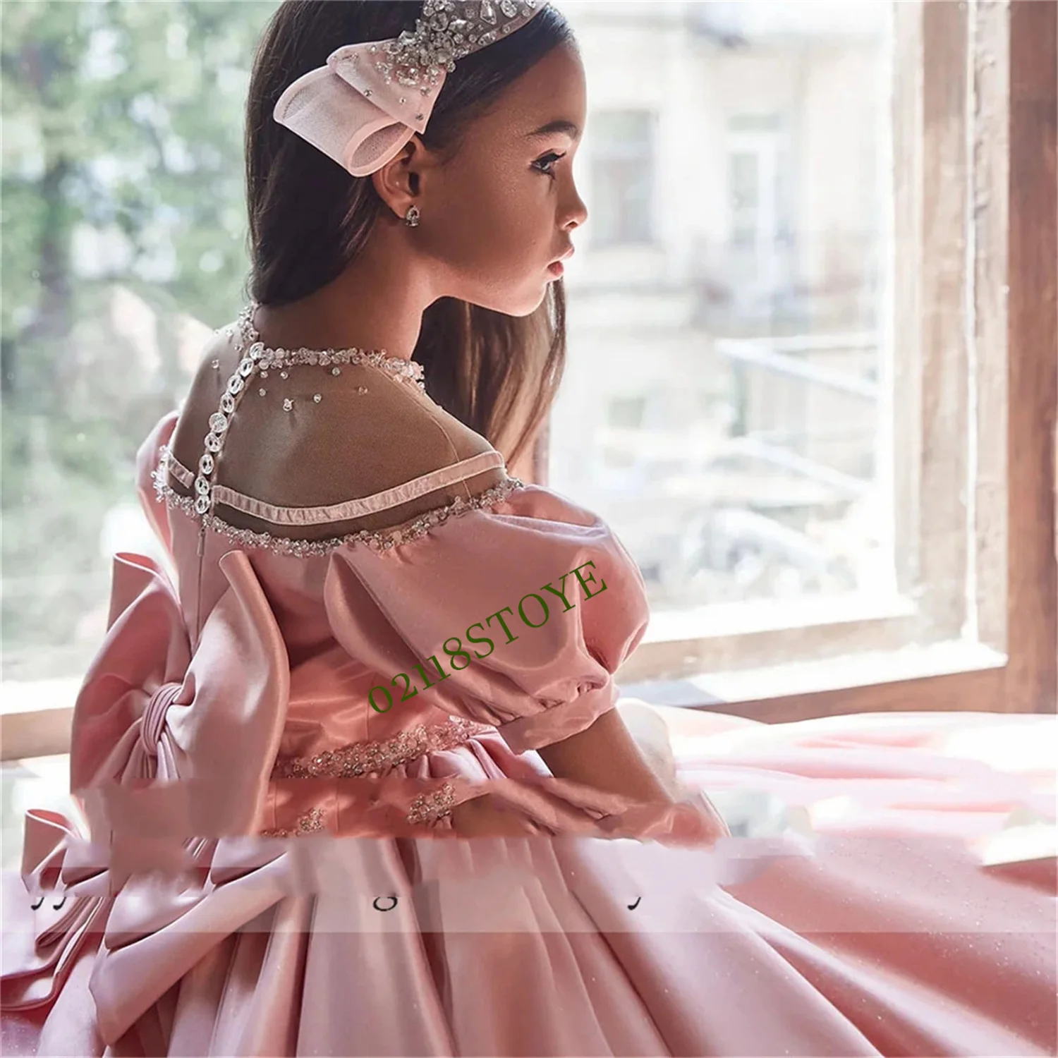 

Румяно-розовое платье принцессы по индивидуальному заказу2024 | Кружевное бальное платье с цветочным принтом и пышными рукавами | Цветной цветок на заказ для девочек и свадебный наряд (