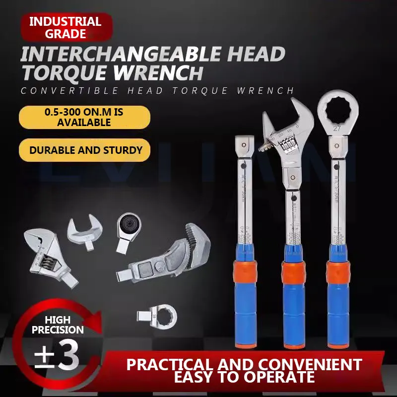 

Adjustable Torque Wrench With Adjustable Opening High Precision Wrench Convertible Head Torque Wrench Car Active Kilogram Wrench