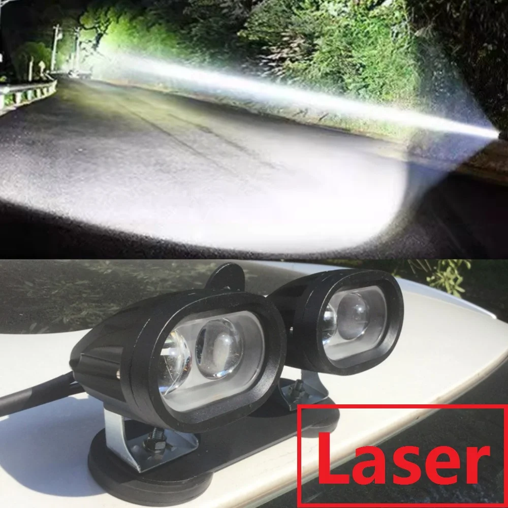 

High beam led bar Laser Spotlight 12v Car SUV Truck Roof Magnetic Searchlight Projector Offroad driving Headlight grille styling
