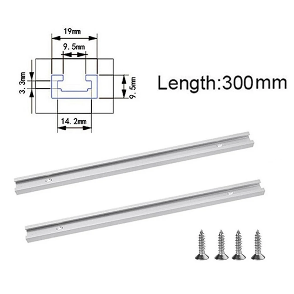 

2Pcs 12 Inch 300mm T-Track T-Slot Miter Track Aluminum Alloy For Router Table High Efficiency Tool Accessories