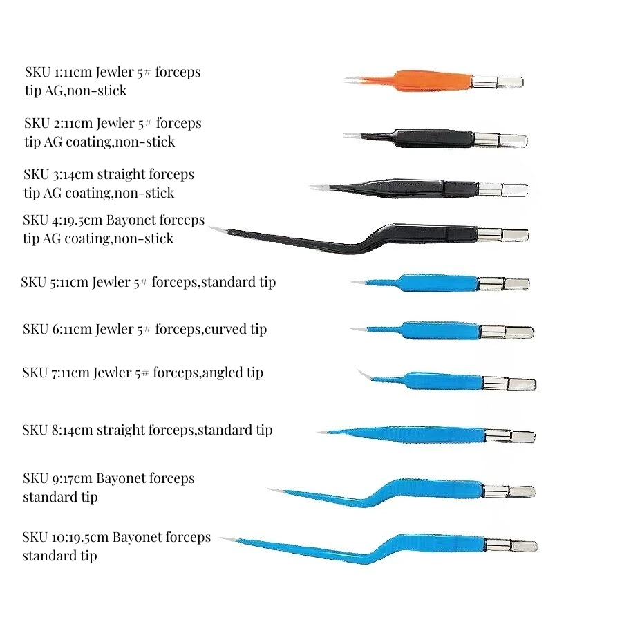 Pinzas de coagulación bipolares electroquirúrgicas de alta frecuencia, autoclavables, con Cable de silicona, para cirugía plástica