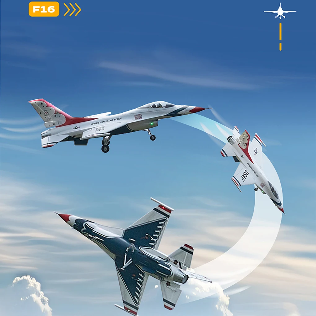 FMS 64mm F-16 V2 ファルコン戦闘機 RC 飛行機 電動戦闘機 カルバートフォーム 模擬航空機モデル PNP 固定翼 エアロモデリング
