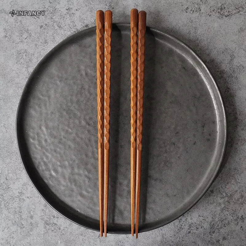 Carving Craft Handmade Wood Chinese Chopsticks for Fast Food Noodles Japanese-style Sushi Tools Eating Ware Chop Sticks Kitchen