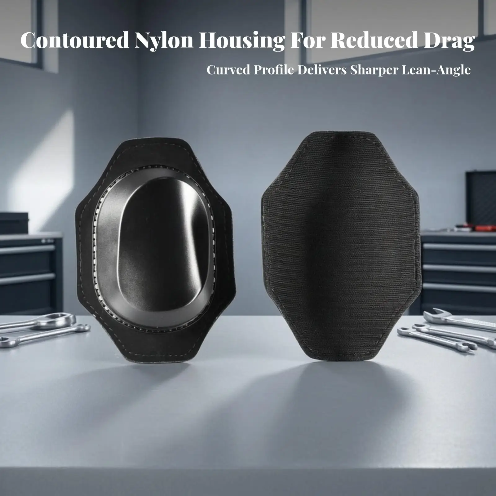 Nylon Knee Sliders for Motorcycle Racing Gear Durable Protector Pads with Fastening for Pants