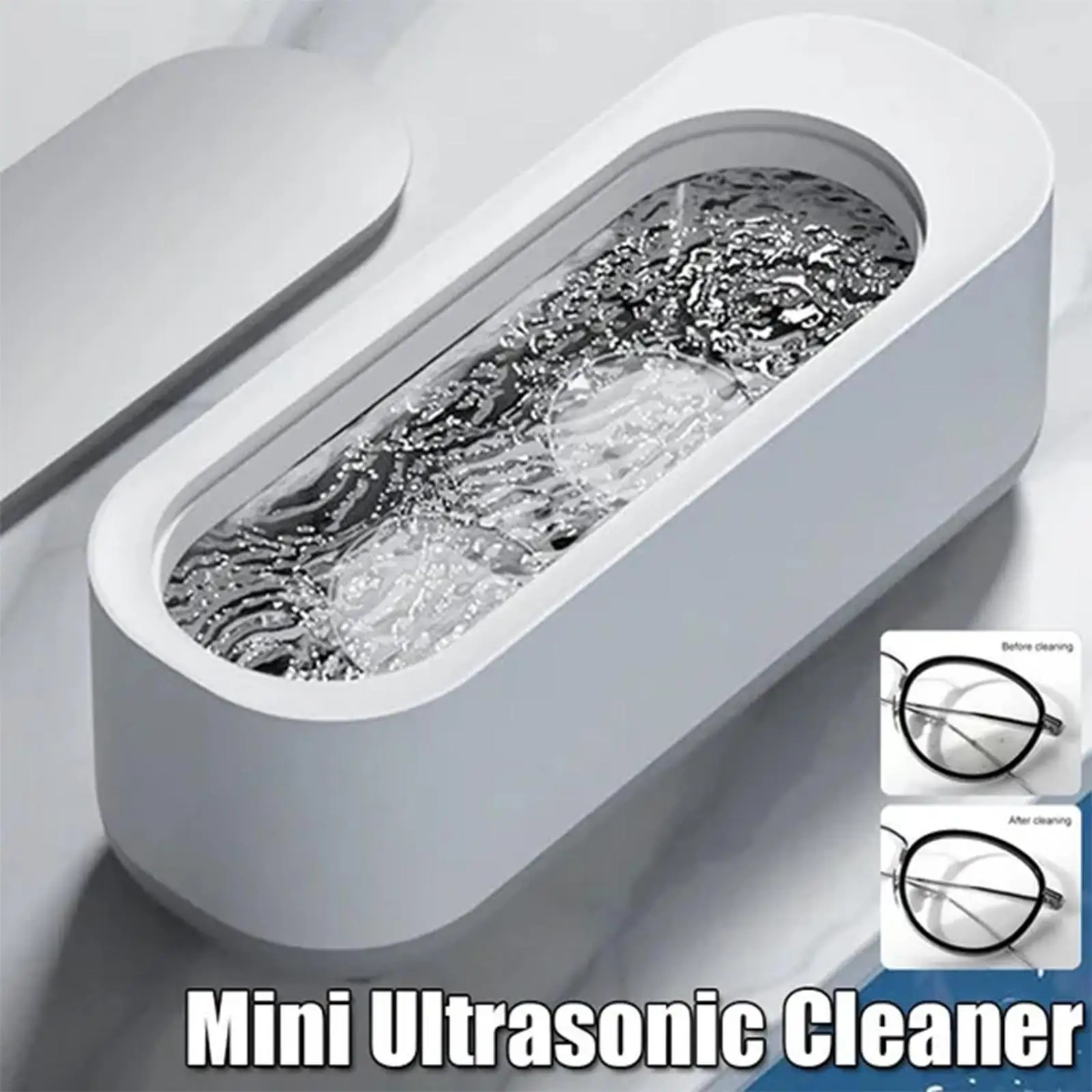 Macchina per la pulizia ad ultrasuoni 45000Hz detergente per lavaggio a vibrazione ad alta frequenza lavaggio gioielli occhiali orologio anello dentiere detergente