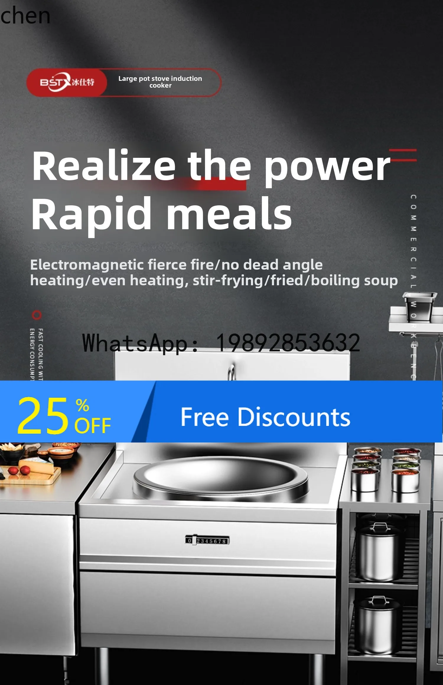 AB  commercial high-power induction cooker 15KW hotel stove large beef and mutton soup canteen electric pot stove