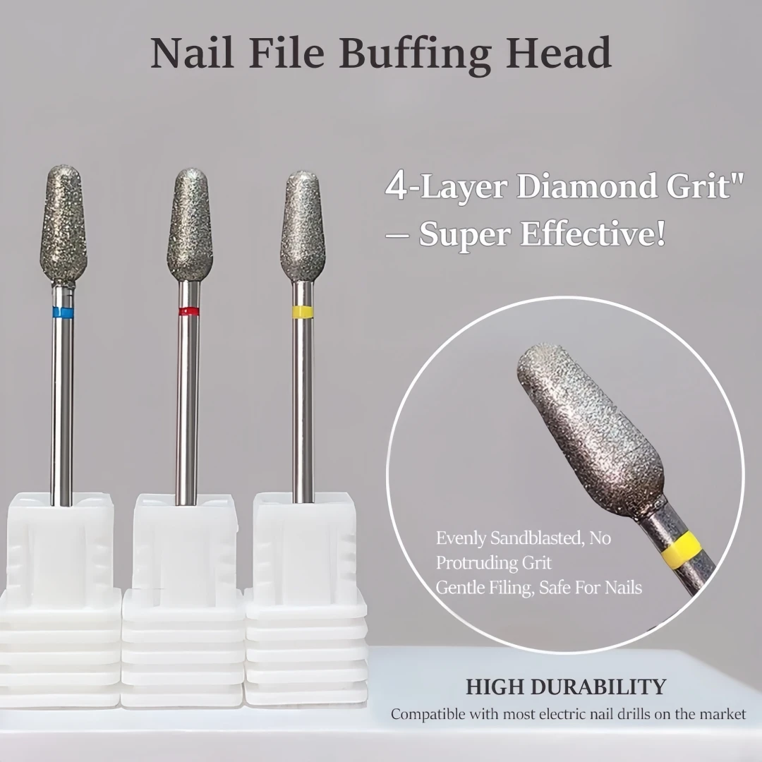 معالجة مسبقة من الماس الروسي لفن الأظافر، وإزالة الجلد الميت، ورأس الفول السوداني، وأداة طحن فن الأظافر