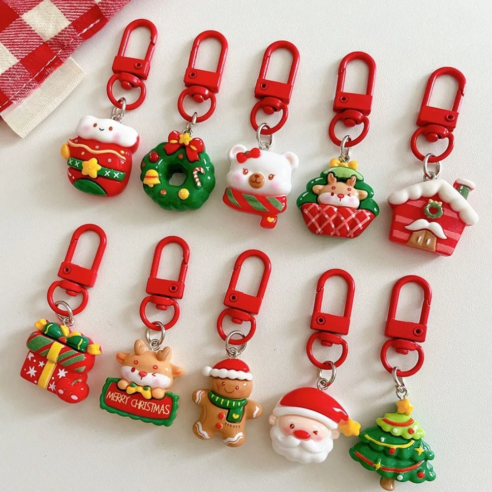10-50 Stück Weihnachtsthema-Harz-Schlüsselanhänger, Weihnachts-, Neujahrs-, Geburtstags-, Karnevals- und Partygeschenk, Geschenktütenfüller, Souvenir – Detail 1