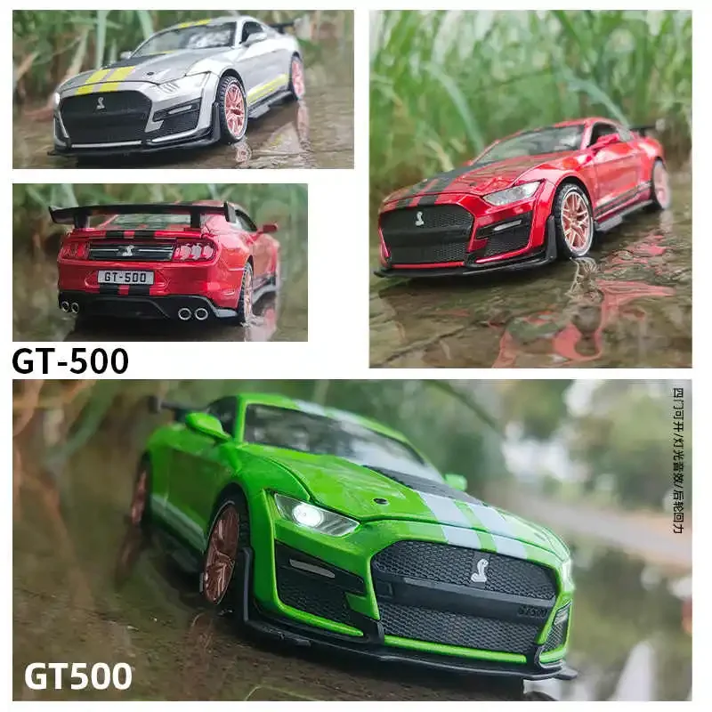 1:32 Ford Mustang Shelby GT500 Alloy Sports Car Model Diecast & Toy Vehicles Metal Car Model Simulation Collection Toy Gift