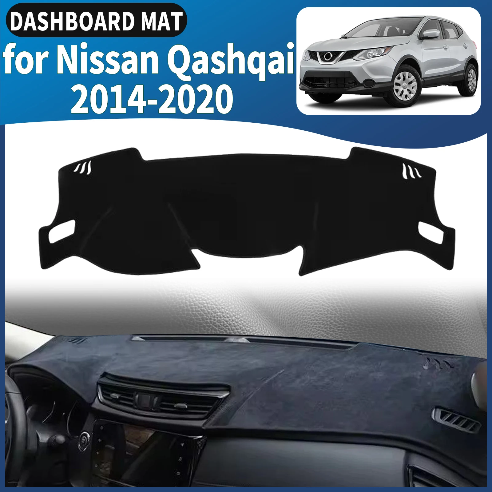 

fit for Nissan Qashqai J11 2020-2014 Car Dashmat Dashboard Cover Pad DashMat Sunshade Protective Carpet Accessories Leather
