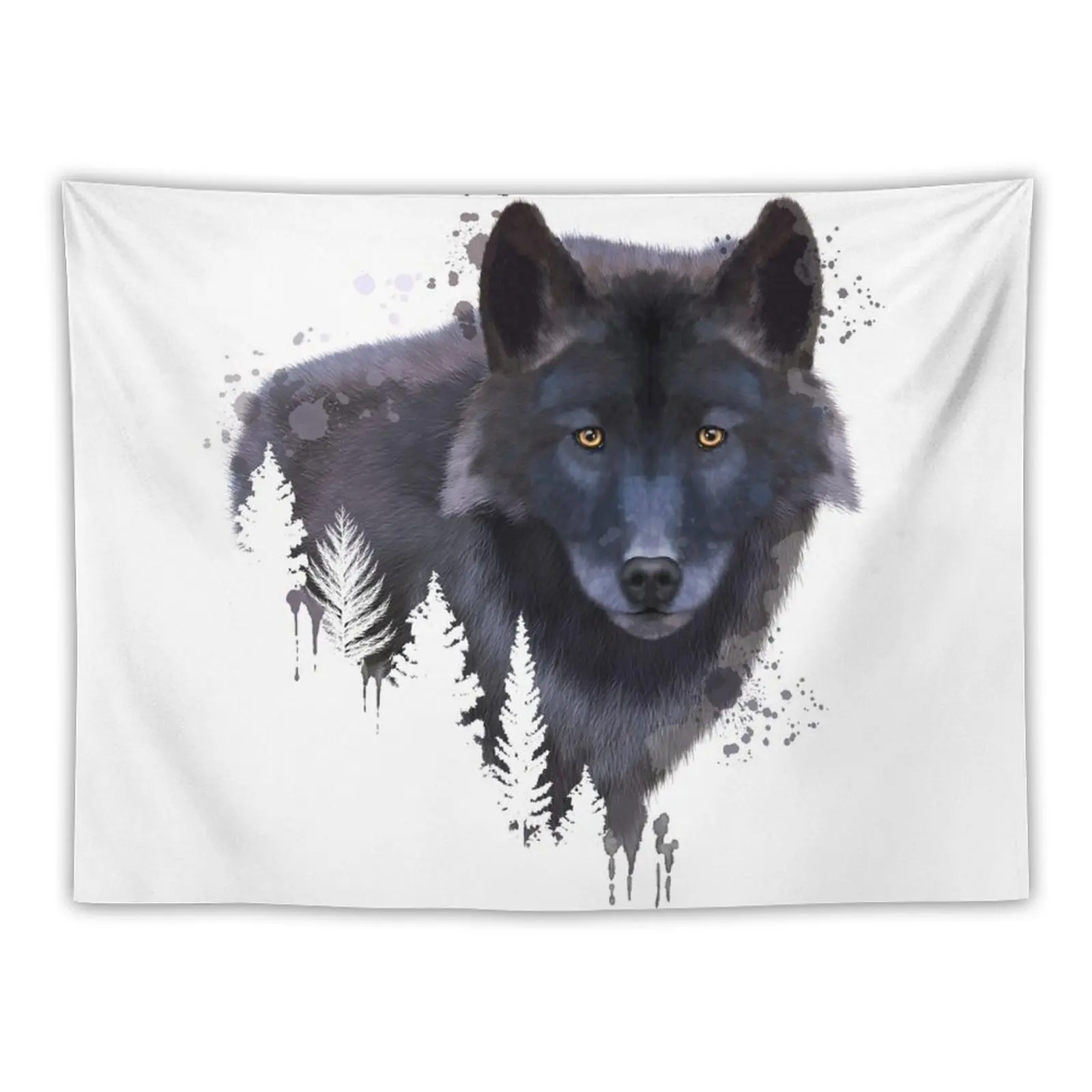 

New Wolf Watercolor, Wolf Painting, Wolf Portrait, Wolf art, Wolf illustration Tapestry Wall Mural Nordic Home Decor Wall Deco