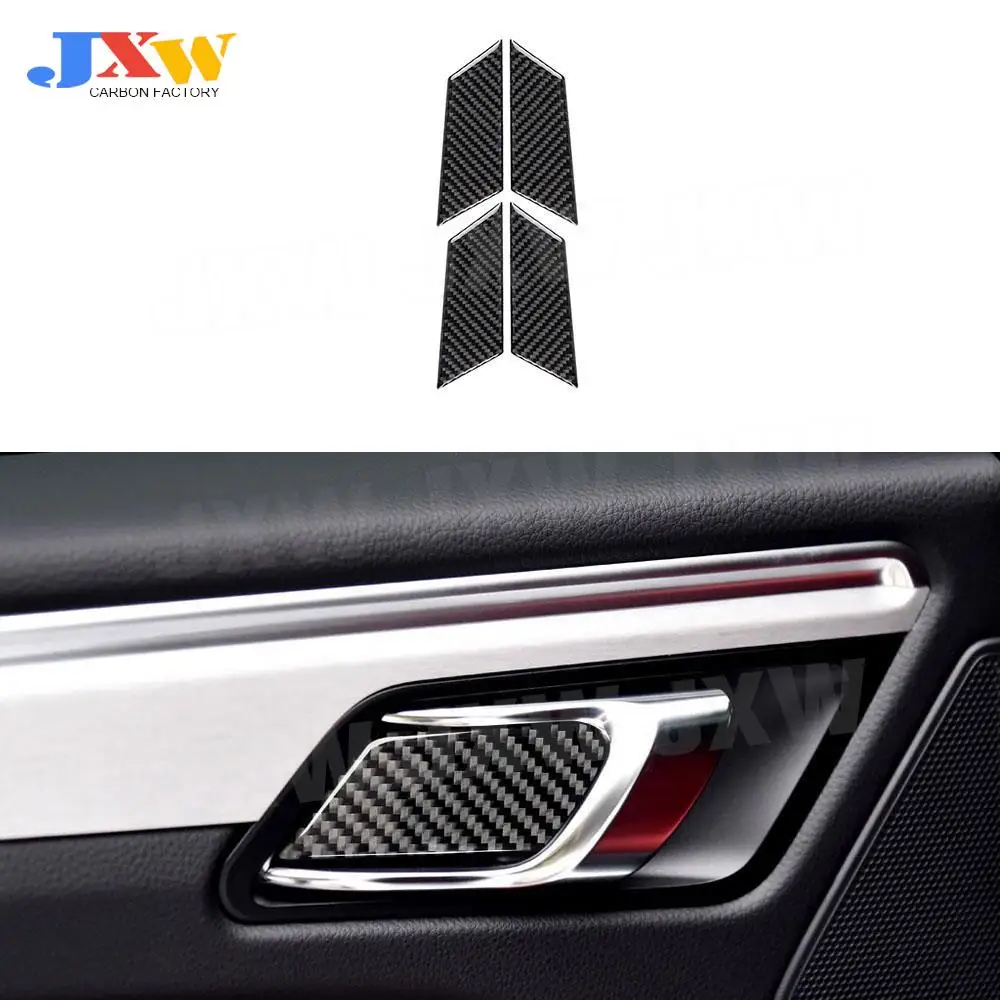 

Carbon Fiber Interior Door Handle Bowl Decorative Cover Trim Decals Sticker for Porsche Macan 2015-2018