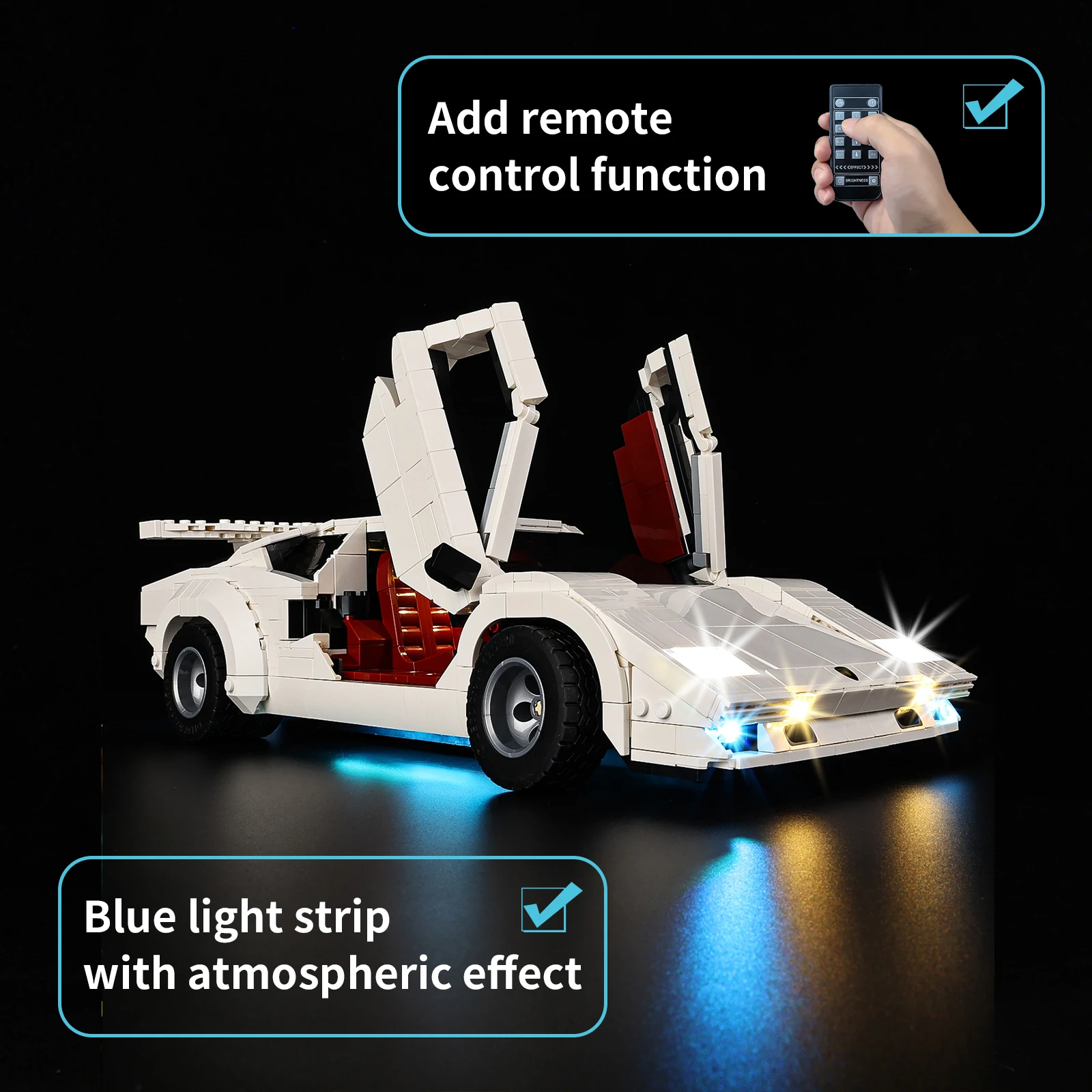 

No Model LED Lighting Set Suitable for LEGO Lamborghini Countach 5000 Quattrovalvole10337(Excluding Building Blocks)