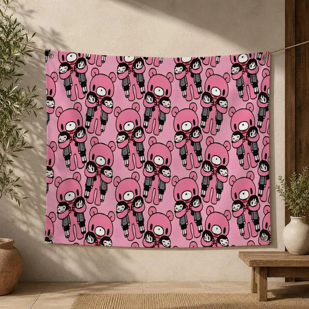 Character Gloomy Bear Flags Home Yard & Garden Decor Banner - Indoor Outdoor Wall Hanging Flag